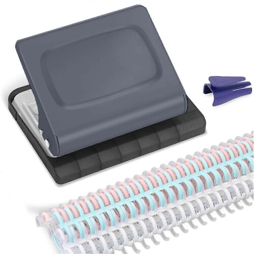 10 Hole Punch Binding Machine compatible for Planners Grey