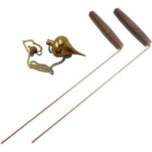 Metal Detection Dowsing Rod Kit with Pure Copper Rods Walnut Handles compatible for Mineral Exploration Water Finding Complete Set