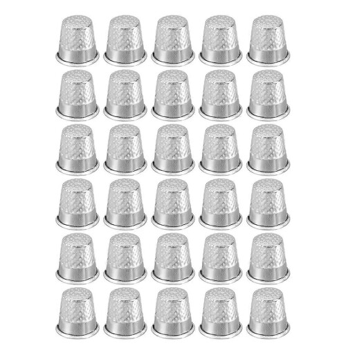 Sewing Thimble Finger Protector, 30 Pcs Metal Finger Shield Ring