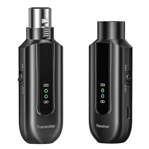 Wireless Microphone Converter 2.4G XLR Wireless Microphone System Transmitter and Receiver compatible for Dynamic Microphone