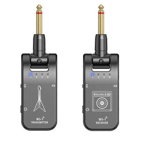 2.4G Wireless Guitar Transmitter Receiver Guitar System 48K/24bit Real-Time Transmission Rotatable Plug compatible for Guitars