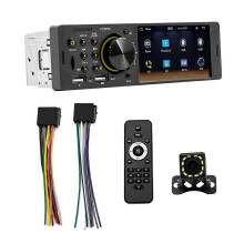 Autorradio Single Din con CarPlay y Android Auto, reproductor MP5 con pantalla táctil de 4 pulgadas,