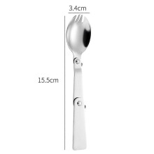 Stainless Steel Folding Spoon Outdoor Travel Cutlery Mini Small Spoon