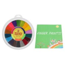 Vingerverfset voor kinderen, groot formaat en gemaakt van hoogwaardig materiaal. Bevat 25 kleuren inktkussentjes met afsluitbare deksels. Veelzijdig