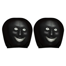 Pair Stretchy Car Headrest Covers with Big Eye & Grin Breathable