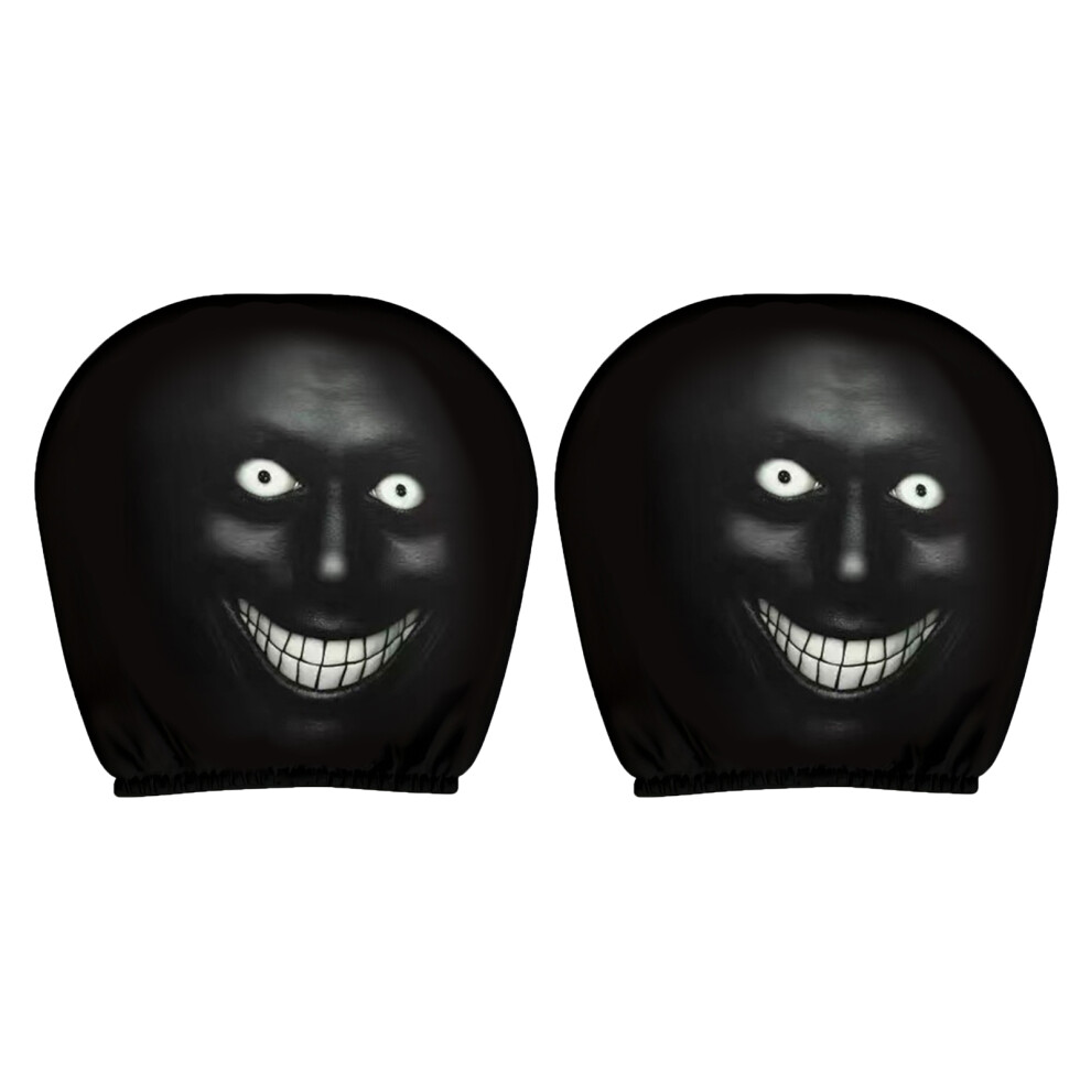 Pair Stretchy Car Headrest Covers With Big Eye & Grin Breathable 7704001135213