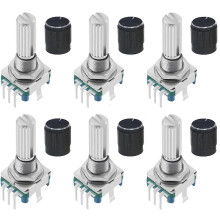 6 Stück EC11 Drehgeber mit Druckknopf 360 5 Pins und Knopfkappe für ESP32