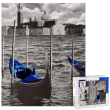 Christmas Jigsaw Puzzle 1000 Pieces for Adults, Thick Durable Pieces, Venice Water Scene, Poster Included