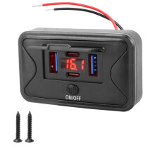 Adaptateur secteur de charge de véhicule avec ports USB A-Rouge