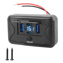 Adaptateur d'alimentation de chargement de voiture USB à 4-Bleu