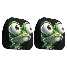 2PCS Auto Headrest Protectors with Cartoon Frogs-green frog