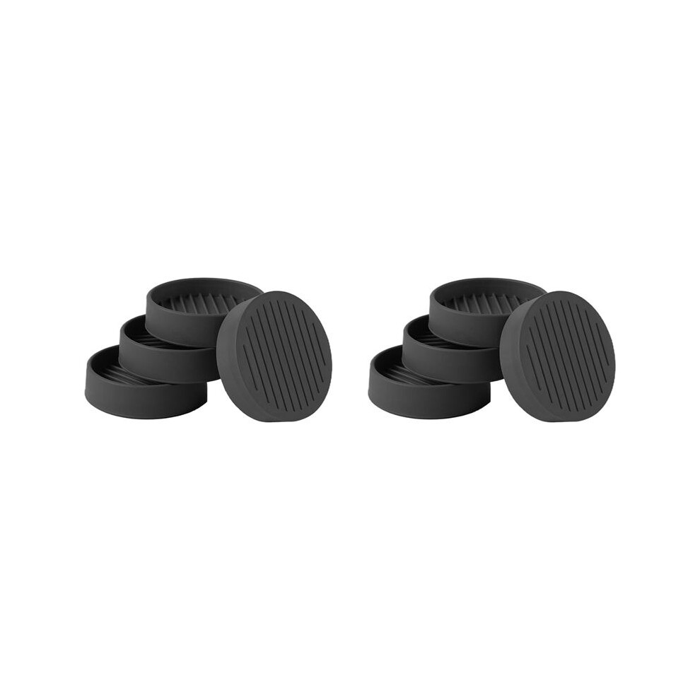 8Pcs Round Rubber Furniture Caster Cups, Anti-Sliding Furniture Pads Bed Stopper Floor Protectors Black 6031581627212