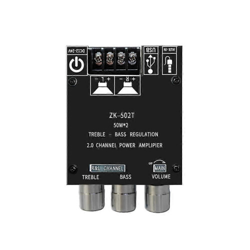 ZK-502T 50Wx2 Στερεοφωνικός Ενισχυτής Αυτοκινήτου Bluetooth Διπ