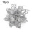 Glitter Poinsettia Tree Decorations 10 pcs Silver 1