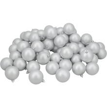 60-Piece Silver Matte Shatterproof Christmas Ball Ornaments