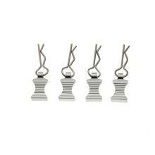 4PZ Clip per Guscio Corpo Tipo R con Set di Montaggio nel Alluminio per Axial SCX10 TRX4 1/8 1/10 RC Accessori per Ricambi Auto, Argento