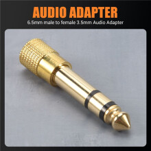 QUALITY HEADPHONE ADAPTER STEREO GOLD PLUG 1/4" (6.3mm) Male to 1/8" (3.5mm) Female