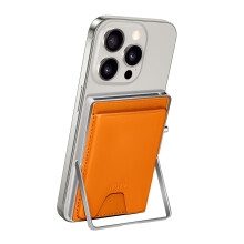 MagSafe Wallet for iPhone 16 15 14 13 12 Magnetic Card Holder with Stand RFID Blocking Slim Leather Brown