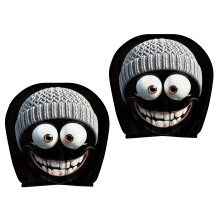 2 Pieces Playful Auto Headrest Protectors Stretchy-gray hat
