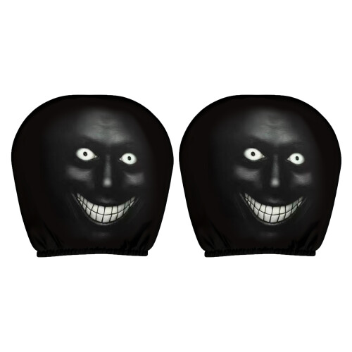 Elastic Car Headrest Covers with Cartoon Faces Washable