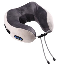 U-Vormige Nekmassager, Draagbaar, voor in de Auto, op Reis, U-Vormig Massagekussen, Oplaadbaar Via USB, Elektrisch Kussen