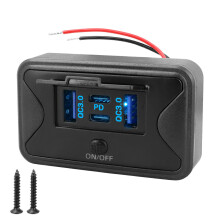 Universal 96W Marine Truck Car Charging Power Adapter With-Blue
