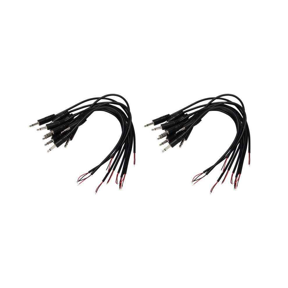 20Pcs Replacement Male Plug To Bare Wire Open End Ts 2 Pole Mono 1/8Inch 3.5Mm Plug Jack Connector Audio Cable Repair 6033314473387