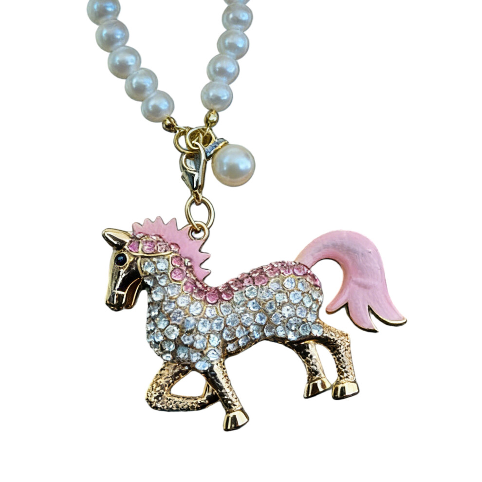 3D Horse Hanging Decoration Safe For Rearview Mirror- Pink 7751001345449