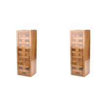 2X Tumbling Tower-Spiel Aus Holz - Perfekt für Gesellschaftsspiele, Spiele im Freien für Erwachsene und Familien, Klassische Stapelblockspiele,L