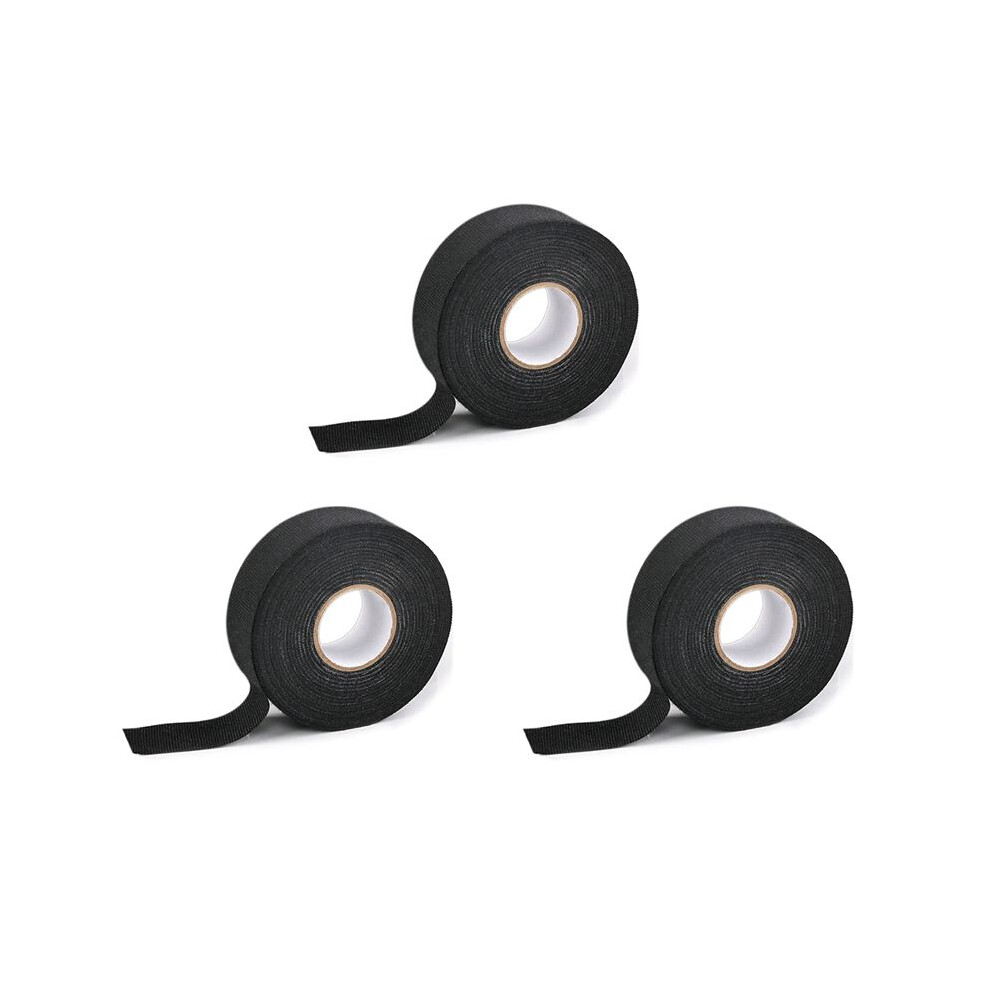 3X Black Car Flannel Tape Flame Retardant Insulating Adhesive Tape Velvet Harness Tape 9Mmx25m 4711154034907