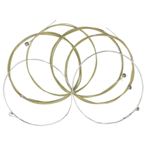 Stainless Steel Acoustic Guitar Strings Set, 6 String Folk Replacement, Bright Balanced Tone