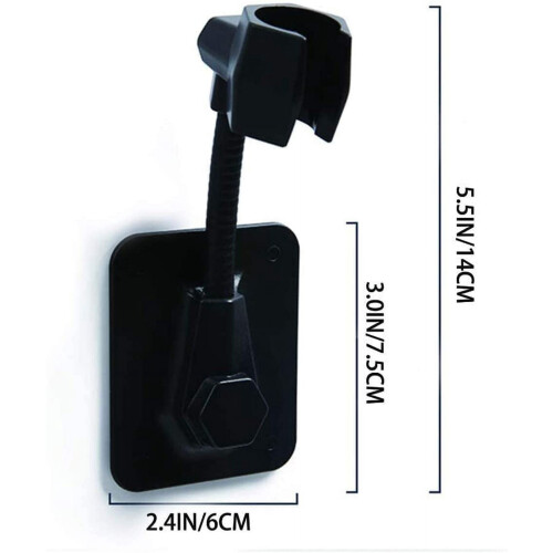 Black Adjustable Shower Holder for Hand Shower No Drilling 2