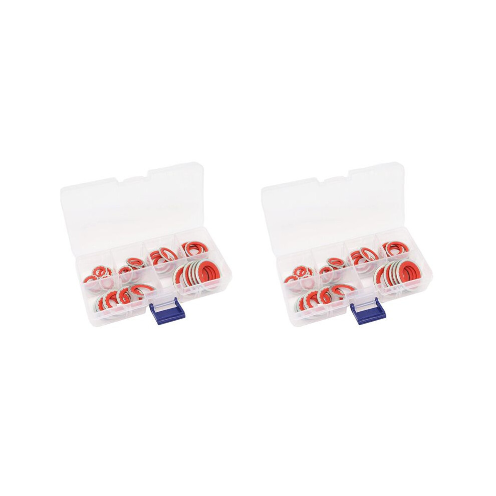 120Pcs A/C Gasket Assortment,Ac Compressor Seals Automotive Air Conditioning Compressor Port Seal Washer Kit 4713741665464
