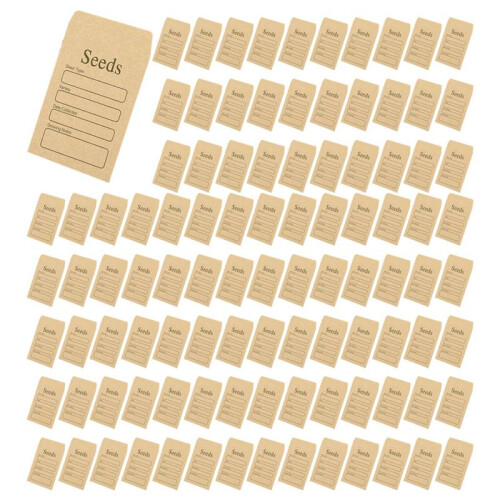 Envelopes de Sementes de 200 Unidades 3,54 X 2,36 Polegadas Pacotes de Sementes de Papel  Marrom Envelopes Pacotes de Sementes Autovedantes 1