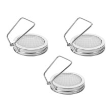 Lot de 3 Couvercles de Germination pour Bocaux Mason à Large Ouverture avec Support pour la Germination de Luzerne et de Haricots Mungo Biologiques