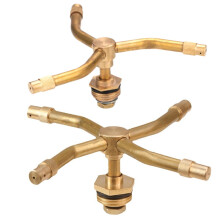 2Pcs Brass Lawn Sprinkler Set, 360 Automatic Rotating Water Sprinkler for Garden and Yard, Wide Area Coverage