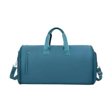 Travel Garment Bag for Men, Wrinkle Design, Durable Nylon Duffle with Front Pocket, Blue
