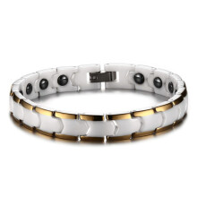 Braccialetto per Donna Braccialetto di Allerta Medico nel Ceramica con Catena un Mano Sana con Magnete