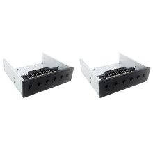 2X Module de Commutateur D'Alimentation de Disque Dur de ContrôLeur de SéLecteur de Disque Dur à 6 Voies pour Support D'Ordinateur de Bureau Disque