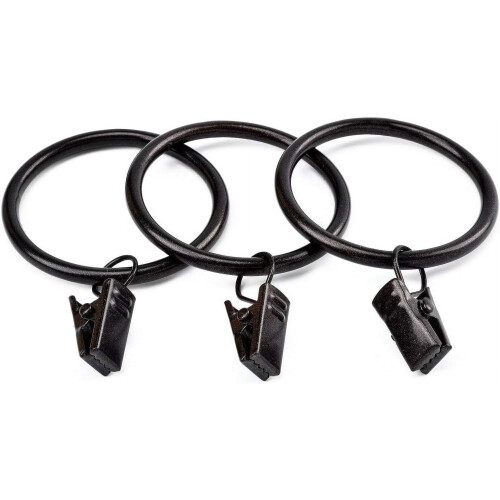 Gardinringe med klips – oliebehandlet bronze, 14 stk. 2