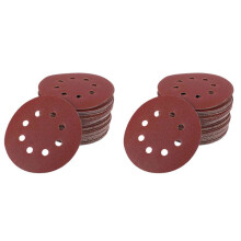 100 Stücke 5 Zoll 125 mm Runde Schleifpapier Acht Loch Scheibe Sand Bleche Körnung 40/60/80/120/240 Haken und Schlaufen Schleif Scheibe Polnisch