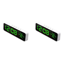 2X Tuya Wifi Temperature and Humidity Alarm Clock Multi-Function LED Digital Clock for Living Room, Farmhouse, Office