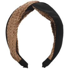 Bohemien Archaistisch Stroh Weben Stirnband Haar Band Haar Schmuck Schwarzes Stirnband