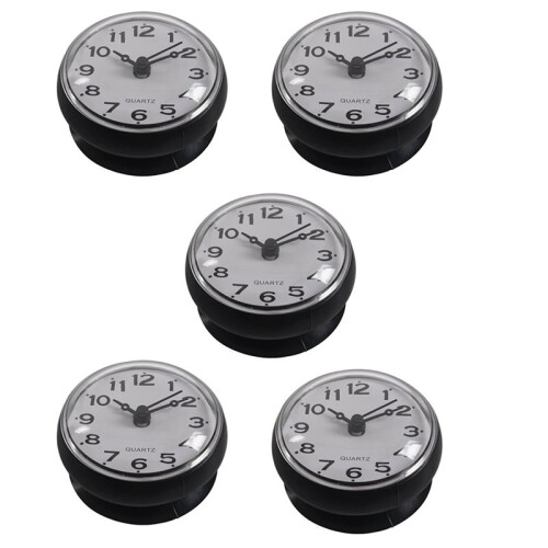 5pcs 7cm Waterproof Kitchen Bathroom Shower Clock Suction Cup Sucker Wall Black