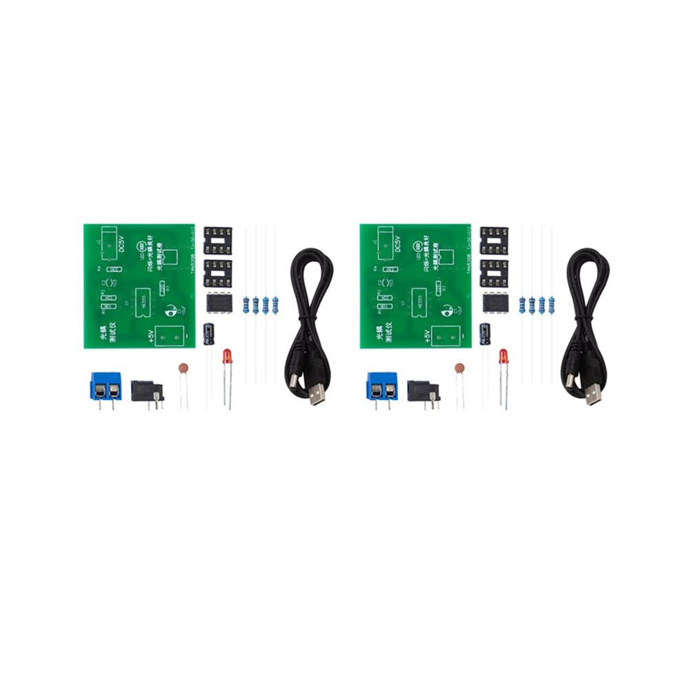 2X Optocoupler Tester Kit 555 Application Circuit Board Practice Welding Diy Electronic Spare Parts Kit With Cable 4711269147660