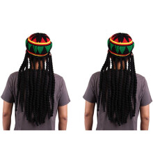 2X Rhasta Rasta Hat Jamaica Beanie Knit Crochet Slouchy Bob Marley Reggae Style Cap Green/ Yellow/ Black/ Red