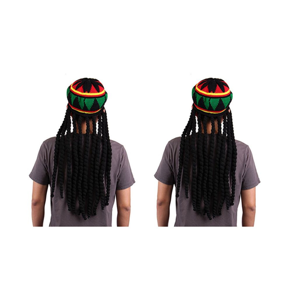 Photos - Climbing Gear 2X Rhasta Rasta Hat Jamaica Beanie Knit Crochet Slouchy Bob Marley Reggae Style Cap Green/ Yellow/ Black/ Red