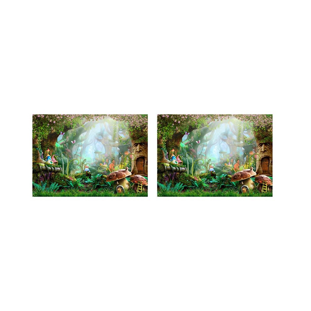 2Pcs 7X5ft Washable Fabric Photography Background Fairytale Dreamlike Nature Forest Life Background Photographical 4712196611941