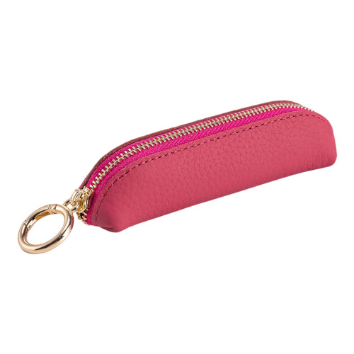 Soft Genuine Leather Tiny Wallet For Coin Keys And-rose red