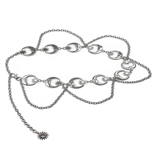 Modisches Körperketten-Accessoire mit aufwendigem-Silber